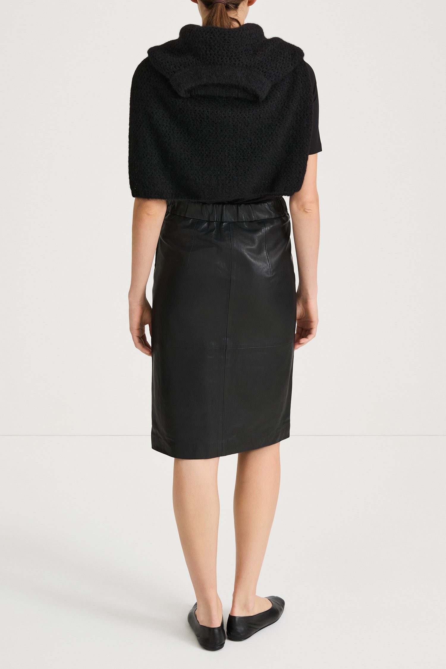 VIANA LEATHER SKIRT - BLACK